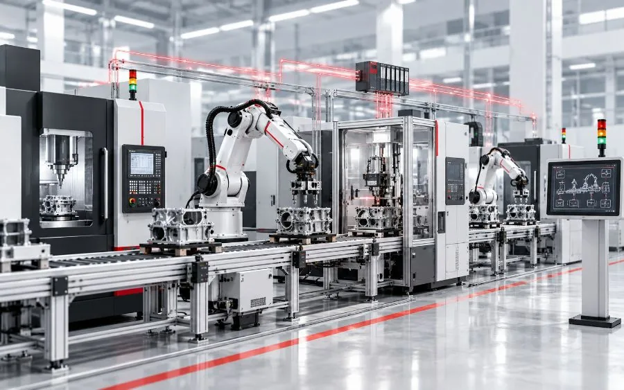 Machine integration with industrial robots